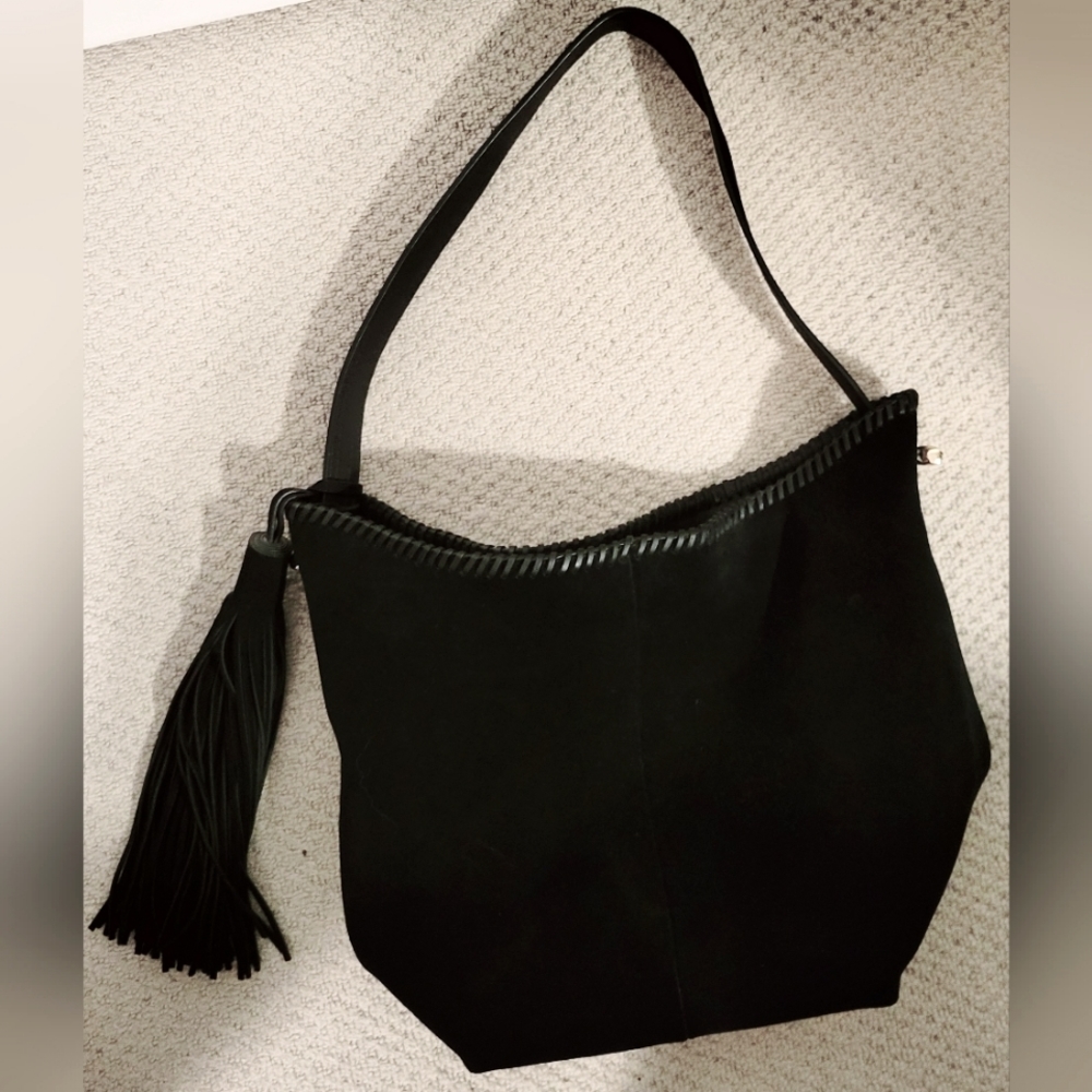 Vince Camuto Black Suede Hobo Bag
